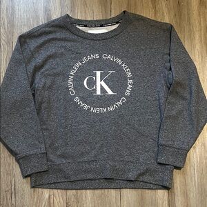 Calvin Klein Charcoal Gray CK Logo Crewneck Sweatshirt
